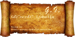 Göncző Izabella névjegykártya